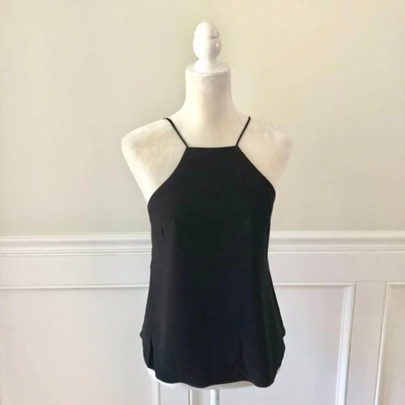 ABS Black Open Back Strappy Tank Top S - Picture 1 of 4